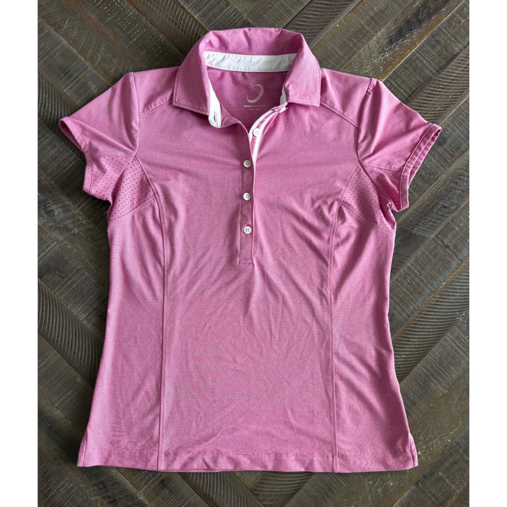 Zero Restriction Womens Pink Golf Polo Shirt Short Sleeve Performance Top Small